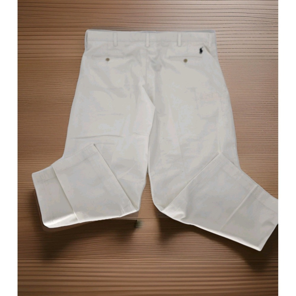 Polo Ralph Lauren Preston Pants Mens 40x32 White 40x28 Cotton Classic Fit Chino - Picture 8 of 10